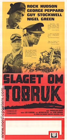 Slaget om Tobruk 1967 poster Rock Hudson George Peppard Nigel Green Arthur Hiller Krig