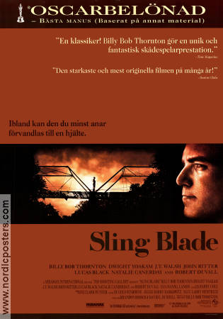 Sling Blade 1996 poster Dwight Yoakam JT Walsh John Ritter Billy Bob Thornton Broar