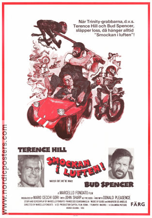 Smockan i luften 1974 poster Terence Hill Bud Spencer Patty Shepard Marcello Fondato Bilar och racing