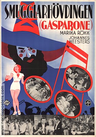 Smugglarhövdingen 1938 poster Marika Rökk Johannes Heesters Filmbolag: UFA