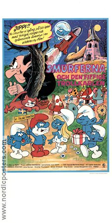 Smurferna och den fiffige trollkarlen 1981 poster Smurferna Smurfs Ray Patterson Filmbolag: Hanna-Barbera Animerat Från serier