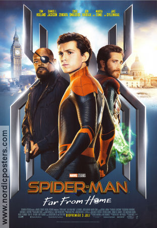 Spider-Man: Far From Home 2019 poster Tom Holland Samuel L Jackson Jake Gyllenhaal Jon Watts Hitta mer: Marvel