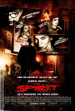 The Spirit 2008 poster Gabriel Macht Samuel L Jackson Scarlett Johansson Frank Miller Från serier