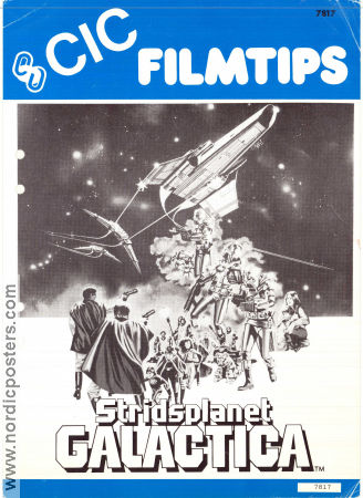 Stridsplanet Galactica 1978 poster Richard Hatch Lorne Greene Dirk Benedict Glen A Larson Rymdskepp Från TV