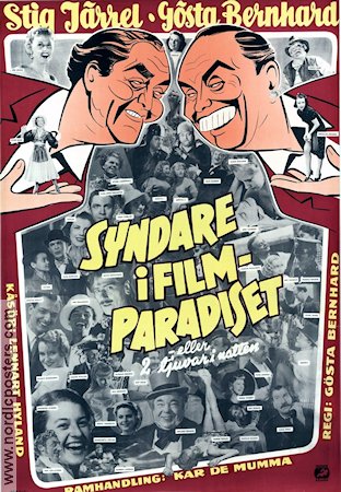 Syndare i filmparadiset 1956 poster Stig Järrel Gösta Bernhard