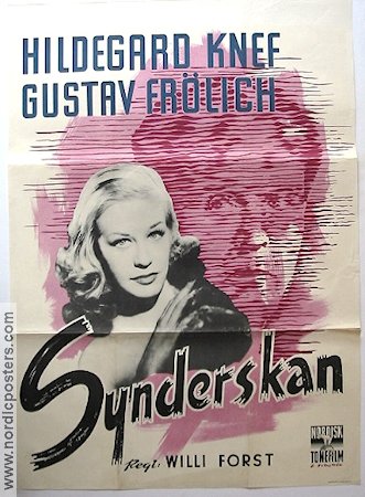 Synderskan 1951 poster Hildegard Knef Gustav Fröhlich Willi Forst