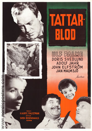 Tattarblod 1954 poster Ulf Palme Doris Svedlund Jan Malmsjö John Elfström Hampe Faustman