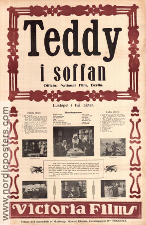 Teddy i soffan 1915 poster Victor Arnold Aud Nissen Paul Heideman Björn Björnson