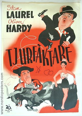 Tjurfäktare 1945 poster Helan och Halvan Laurel and Hardy