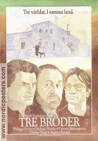 Tre bröder 1981 poster Philippe Noiret Michele Placido Vittorio Mezzogiorno Francesco Rosi Konstaffischer
