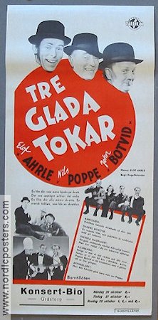 Tre glada tokar 1942 poster Elof Ahrle Nils Poppe John Botvid