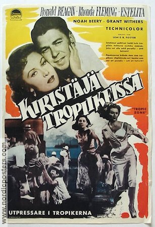 Tropic Zone 1953 poster Ronald Reagan Rhonda Fleming Affischen från: Finland