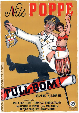 Tull-Bom 1951 poster Nils Poppe Inga Landgré Gunnar Björnstrand Lars-Eric Kjellgren