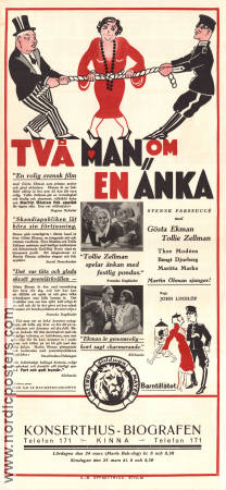 Två man om en änka 1933 poster Gösta Ekman Tollie Zellman Thor Modéen