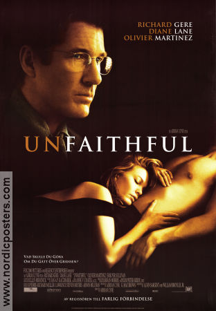 Unfaithful 2002 poster Richard Gere Diane Lane Olivier Martinez Adrian Lyne