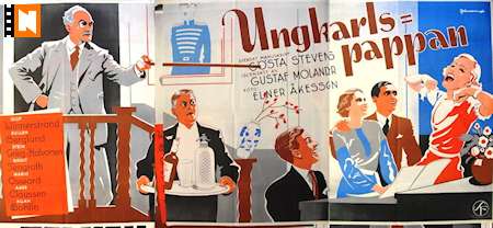 Ungkarlspappan 1935 poster Olof Winnerstrand Birgit Tengroth