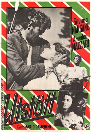 Utstött 1950 poster Silvana Mangano Amedeo Nazzari Umberto Spadaro Mario Camerini