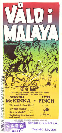 Våld i Malaya 1956 poster Virginia McKenna Peter Finch Jack Lee Filmen från: Australia Krig Asien