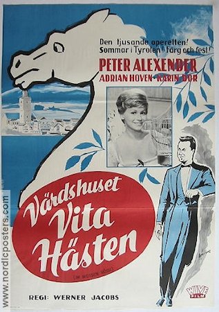 Värdshuset Vita Hästen 1961 poster Peter Alexander Hästar