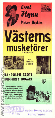 Västerns musketörer 1940 poster Errol Flynn Miriam Hopkins Randolph Scott Humphrey Bogart Michael Curtiz
