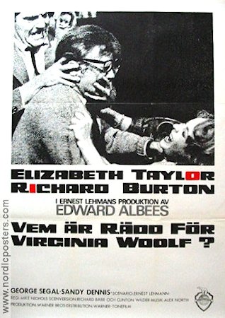 Vem är rädd för Virginia Woolf 1966 poster Elizabeth Taylor Richard Burton Mike Nichols