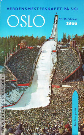 Verdensmesterskapet på ski Oslo Holmenkollen 1966 affisch Vintersport Sport