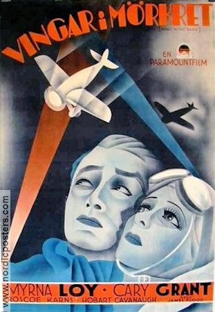 Vingar i mörkret 1935 poster Myrna Loy Cary Grant Flyg