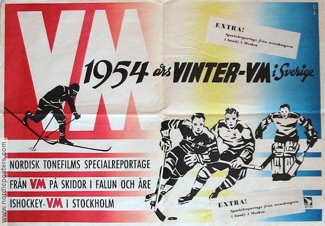 Vinter-VM i Sverige 1954 poster Sport Vintersport