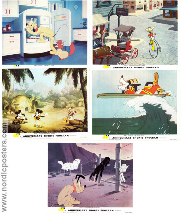 Walt Disney Anniversary Shorts program 1970 lobbykort Pluto Mickey Mouse Animerat