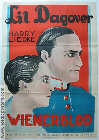 Wienerblod 1933 poster Lil Dagover Harry Liedke Affischkonstnär: Mauritz Moje Åslund