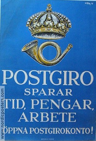 Postgiro 1926 affisch Hitta mer: Advertising