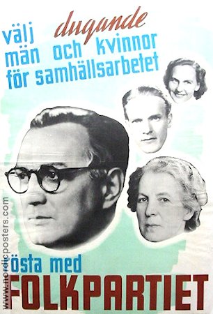 Rösta med folkpartiet 1942 affisch Politik