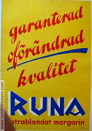 Runa margarin 1932 affisch Mat och dryck