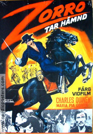Zorro tar hämnd 1971 poster Charles Quiney