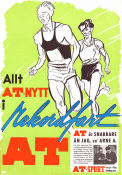 Aftontidningen AT sport 1944 affisch Arne Andersson Landsorganisationen LO Sport Hitta mer: Aftontidningen