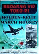 Broarna vid Toko-Ri 1954 poster William Holden Grace Kelly Fredric March Mark Robson Flyg Krig Broar