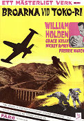 Broarna vid Toko-Ri 1954 poster William Holden Grace Kelly Fredric March Mark Robson Flyg Krig Broar Asien