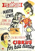 Cirkus för hela slanten 1954 poster Dean Martin Jerry Lewis Joanne Dry Joseph Pevney Cirkus