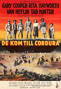 De kom till Cordura 1959 poster Gary Cooper Rita Hayworth Van Heflin Tab Hunter Robert Rossen