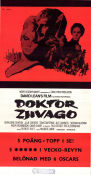 Doktor Zjivago 1965 poster Omar Sharif Julie Christie Rod Steiger Alec Guinness Geraldine Chaplin David Lean Text: Boris Pasternak