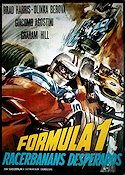 Formula 1 Racerbanans desperados 1973 poster Brad Harris Graham Hill Bilar och racing