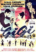 Gigi 1958 poster Leslie Caron Maurice Chevalier Musikaler