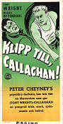 Klipp till Callaghan 1955 poster Tony Wright Magali Vendeuil Willy Rozier Text: Peter Cheyney