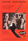 Klute en smart snut 1971 poster Jane Fonda Donald Sutherland Alan J Pakula Telefoner Poliser