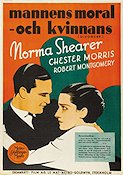 Mannens moral och kvinnans 1930 poster Norma Shearer Chester Morris