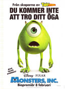 Monsters Inc 2001 poster Billy Crystal Pete Docter Filmbolag: Pixar Animerat
