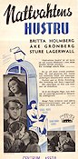 Nattvaktens hustru 1947 poster Åke Grönberg Britta Holmberg Sture Lagerwall Bengt Palm