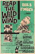 Reap the Wild Wind 1942 poster John Wayne Ray Milland Paulette Goddard Cecil B DeMille