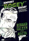 Riddarfalken från Malta 1941 poster Humphrey Bogart Mary Astor Gladys George Peter Lorre John Huston Film Noir