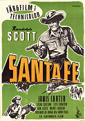 Santa Fe 1951 poster Randolph Scott Irving Pichel Tåg